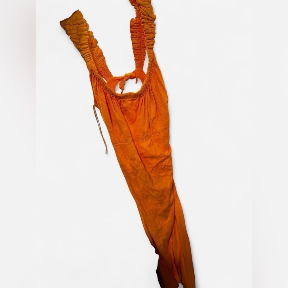 Free People At Dusk Midi Dress Poppy Field Orange Boho Size Small - Picture 9 of 9